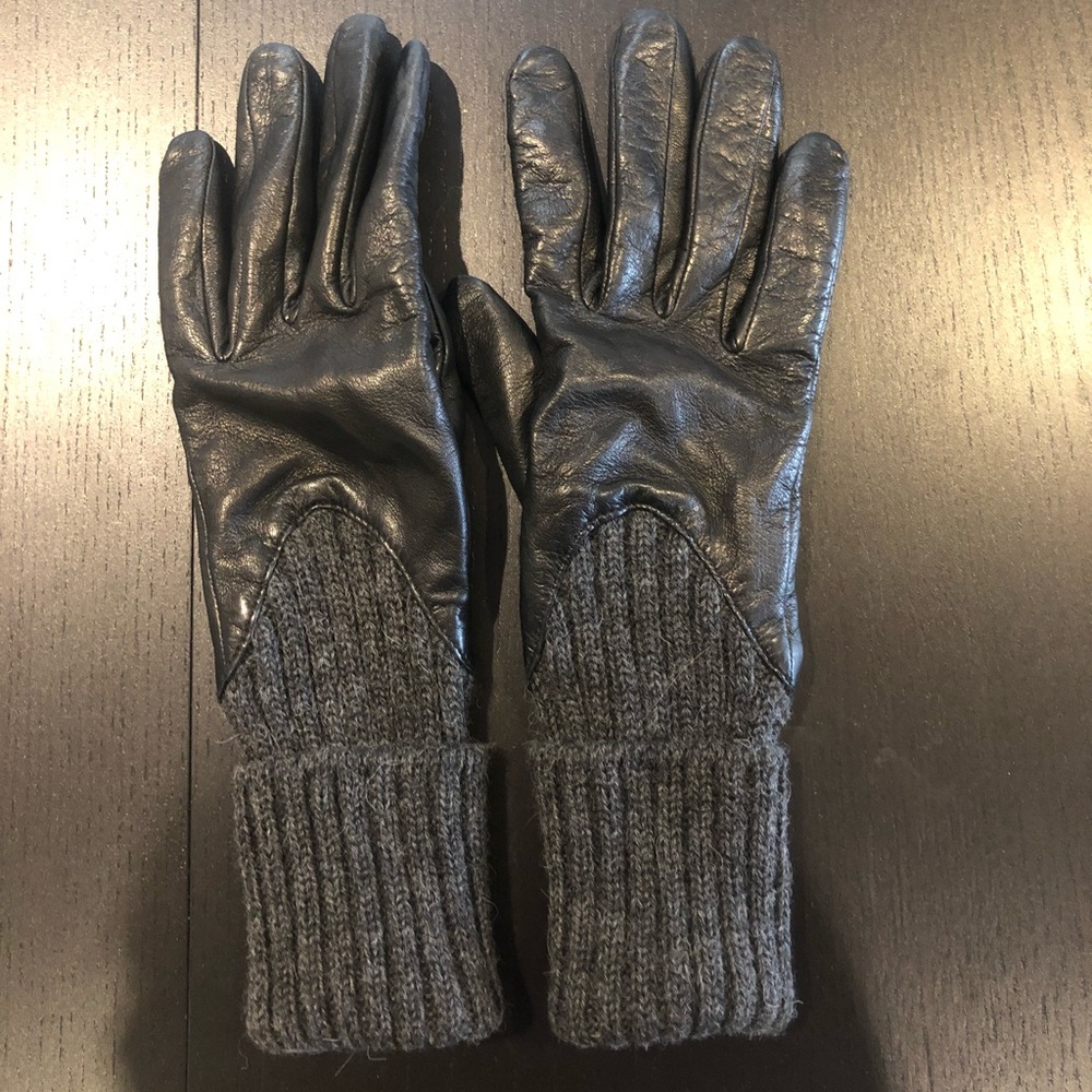 Agnelle Cecilia Leather Knit Gloves